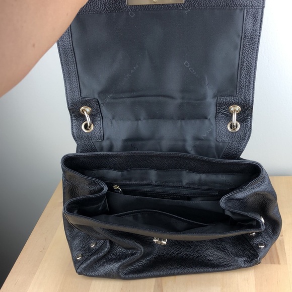 Donna Karan leather bag, black shoulder bag - Picture 14 of 16